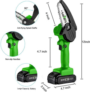 Mini Chainsaw Cordless 4 Inch Mini Chain Saw Small Chainsaw with Safety Lock,