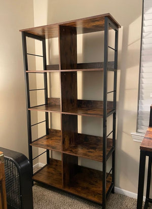 Bookshelf, 4-Tier Bookcase with 8 Cubes, Display Storage Rack, Book Shelf for Office