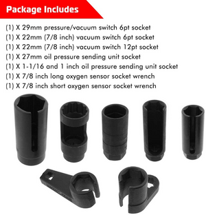 ✨NEW✨7PCS Oxygen Sensor Socket 22mm (7/8 in) 27mm 29mm fits All Vehicle O2 Removal
