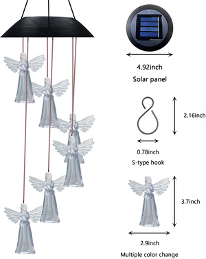 Solar Angel Wind Chimes, Outdoor Changing Color