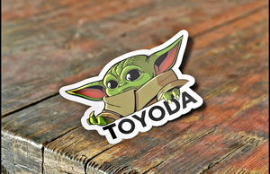 Toyota "Toyoda" Baby Yoda Waterproof Vinyl Sticker
