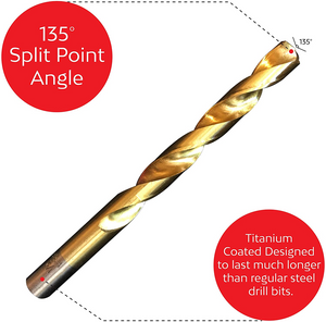 Mega Sale - 230 PCS Bit Twist Metal Tools Drill Bits Set 1/16 to 1/2 inch HSS Titanium Multi Drill US