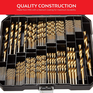 Mega Sale - 230 PCS Bit Twist Metal Tools Drill Bits Set 1/16 to 1/2 inch HSS Titanium Multi Drill US