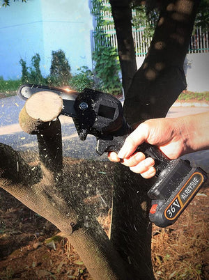 Mini Chainsaw, [2 Battery] 4-Inch 36V Cordless Handheld Battery Powered Electric Small Chainsaw,