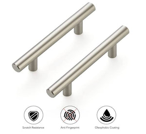 45pcs Cabinet Pulls Stainless Steel Drawer Handles Satin Nickel, 5 Inch Length 3" Hole Center
