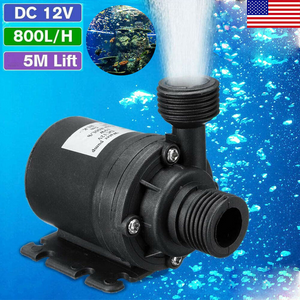 DC 12V Lift 5m 800L/H Ultra Quiet Brushless Motor Submersible Pool Water Pump US