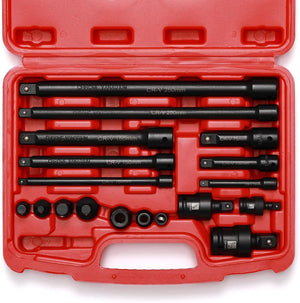18 Pcs Drive Tool Accessory Set Adapters, Extensions and Universal Joints and much more