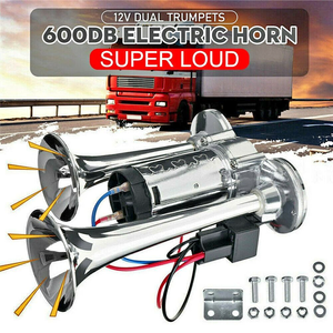 Super Loud Car Electric Horn 600DB 12V Dual Trumpets Truck Boat Train Speaker