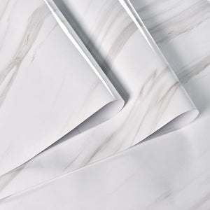 💯BRAND NEW-- Marble Countertop Paper Granite Gray/White Wallpaper Glossy Peel and Stick Adhesive 16"x120"