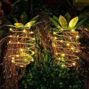 Garden Solar Powered Pineapple Hanging LED Lights Warm White Outdoor Décor