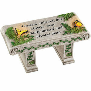 Solar Garden Memorial Stone Bench with Sentiment