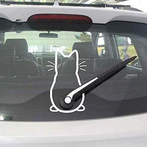 Cute Cat Car Windshield Wiper | Mural Art Decal for Car Window Laptop Decoration
