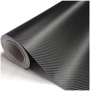 Black Carbon Fiber Car Vinyl Film Wrap | Automotive DIY Bubble Free Decal - 1 x 5 Feet