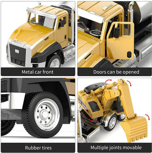 🚒NEW🚒3 Pack Construction Vehicles Dump Truck Digger Mixer Truck