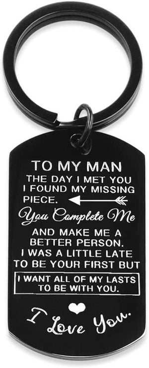 My Man Keychain Gift For Husband Boyfriend from Wife Girlfriend