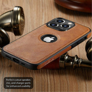Brown Shockproof Slim Leather Thin Luxury Soft Cover For iPhone 13 Pro Max Case