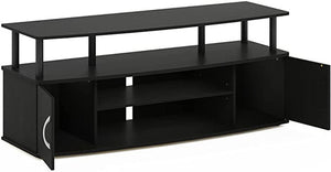 NEW TV Stand for 55" Screen Open Shelves Entertainment Center Cabinet Console Media Storage Shelves Unit Shelf BLACK