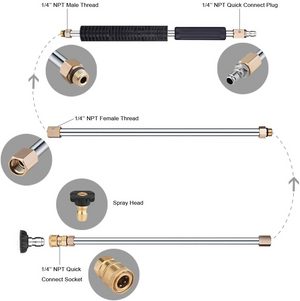 ✨NEW✨Pressure Washer Extension Wand Upgrade Power Washer Lance with Spray Nozzle Tips