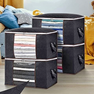 CLEARANCE!! 4-Pack Large Capacity Storage Bags Clothes Storage Bins Fabric Organizer 90L