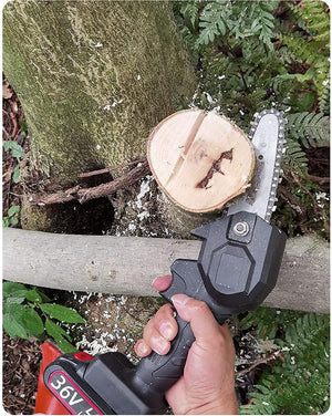 Mini Chainsaw, [2 Battery] 4-Inch 36V Cordless Handheld Battery Powered Electric Small Chainsaw,