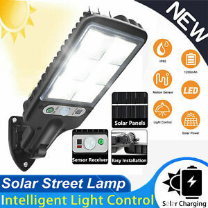 600W 72 COB LED Solar Street Wall Light PIR Motion Sensor Outdoor Security Lamp