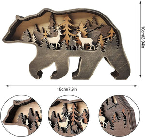 Wooden Bear Wall Sculptures Bear Decorations for Cabin