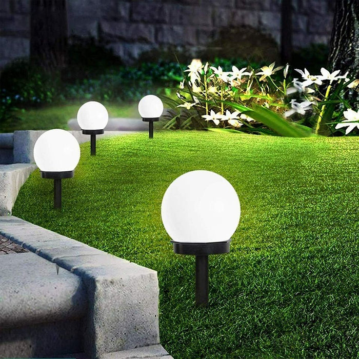 2 Pcs Outdoor Solar LED Garden Ball Light Waterproof for Yard Patio Walkway Landscape