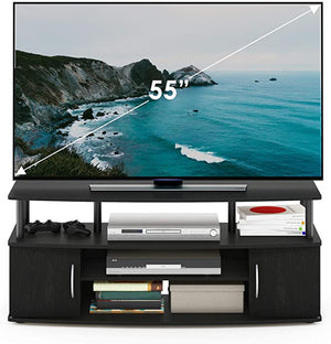 NEW TV Stand for 55" Screen Open Shelves Entertainment Center Cabinet Console Media Storage Shelves Unit Shelf BLACK