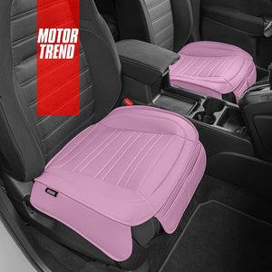 Leather 2-Pack Car Seat Cushion for Front Seats with Storage Pockets