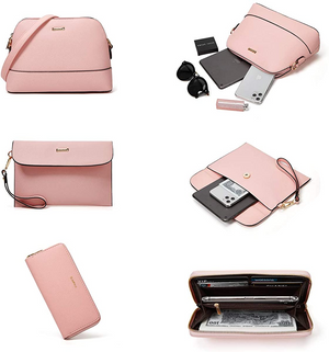 🔥TODAY OFFER🔥Women Fashion Handbags Wallet Tote Bag Shoulder Bag Top Handle Satchel Purse Set 4pcs