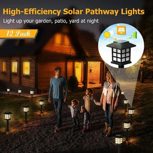 12 Pack Solar Pathway Lights Outdoor Led Solar Powered Garden Lights For Lawn