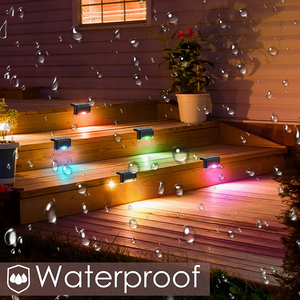 Solar Pool Side Lights 4-Pack Color Changing Waterproof Light up Swimming Pool for Stairs, Step , Fence
