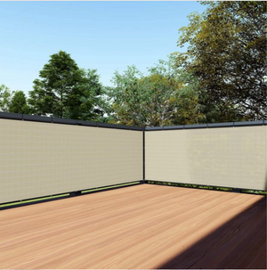 Beige Balcony Privacy Fence Windscreen for Porch Deck Outdoor Backyard Patio Cover 3'x10'