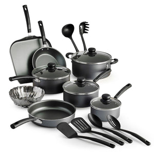 Cookware Set Nonstick Pots And Pans Stainless Steel Kitchen Utensil 18-Pcs in Gray