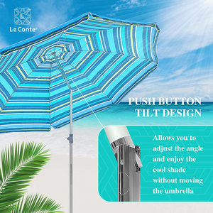 7FT Beach Umbrella with Sand Anchor, SPF60+ Portable Sunshade Umbrella - NEW!!