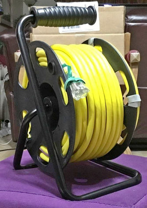 💯NEW Metal Extension Cord Reel Stand Heavy Duty and Sturdy Holds Up To 100 Feet, 14/3 Gauge Cord