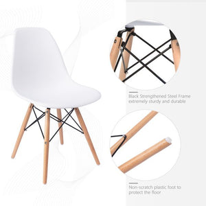 Stunning Set of 4 Dining Chairs With Solid Wood Legs, Indoor/Outdoor Kitchen Chairs, Sturdy, White