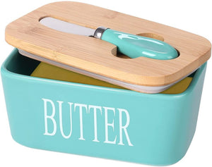 Large Butter Keeper with Wooden Lid