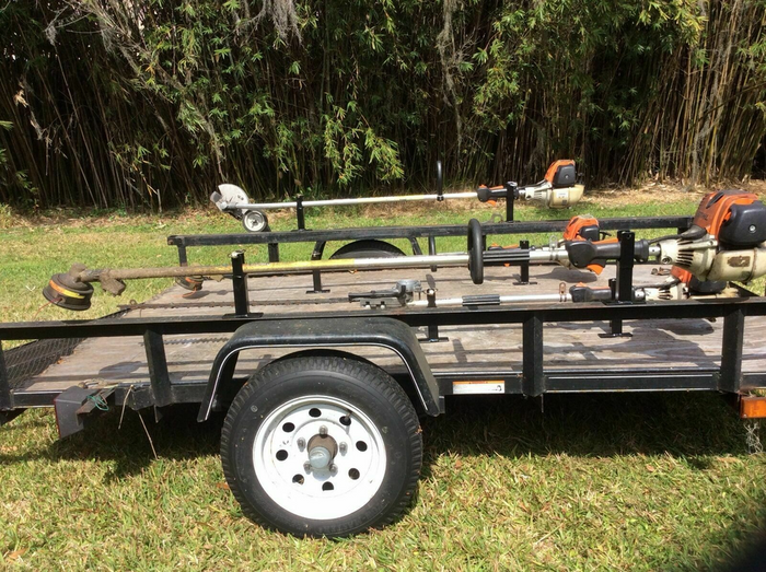 Lockable Weed-eater Trimmer Rack holder Carrier Mounts on Pickup/Trailer - 1 Pair