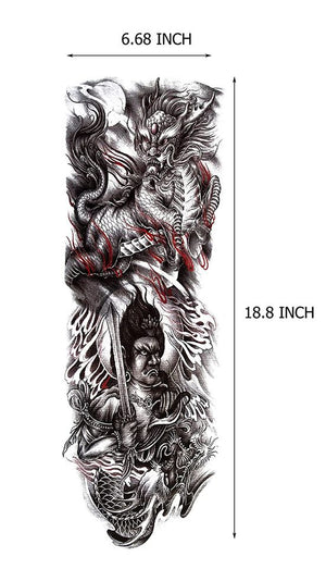💯NEW💯6 Sheets Large Tribal Totem Temporary Tattoo Sleeves for Men, Waterproof Black TotemWords