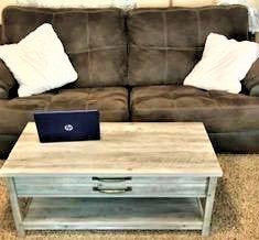 Cute Farmhouse LiftTop Coffee Table With Hidden Storage And Bottom Shelf, Large Bottom Shelf, NEW