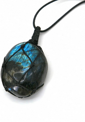 Healing Stones Necklace Dragons Heart Labradorite Healing Crystal Necklace for Women Men