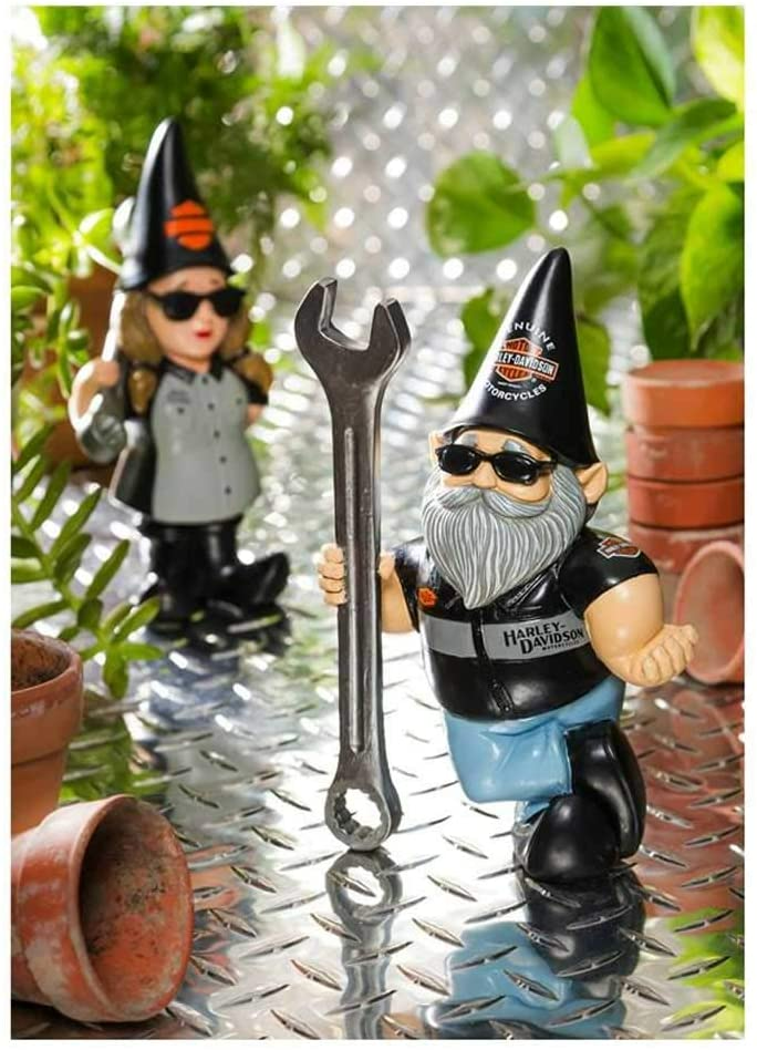 Harley Davidson Mechanic Garden Gnome