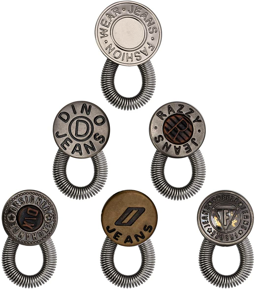 💥 NEW 💥 6 Style Pant Extenders Elastic Spring Buttons for Jeans