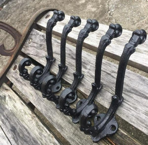 5 Pcs Vintage Style Cast Iron Wall Coat Hooks Hat Hook Hall Tree (Screws Included)