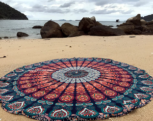 🌸🌷 Large Tapestry Mandala, Hippie Bohemian Blanket, Beach Tapestry 70"