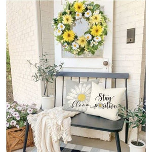 Set of 4 Farmhouse Spring Summer Pillow Covers Spring Decor Daisy Bloom Pillowcase 18x18