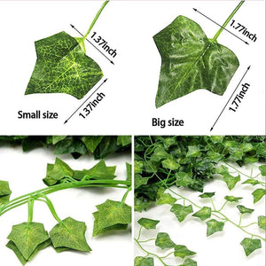 🏷️SALE 84ft Artificial Ivy 12 Pack Vine Garland Leaves Greenery Wall Hanging Decor with 100 LED