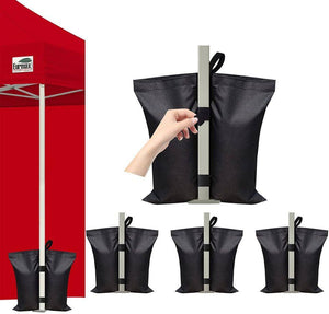 🚩4pcs Outdoor Pop Up Canopy Tent Umbrella Black Foldable Weight Sand Carry Bag Grommet