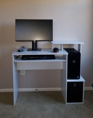 Multipurpose Home Office Computer Writing Desk, White/Black